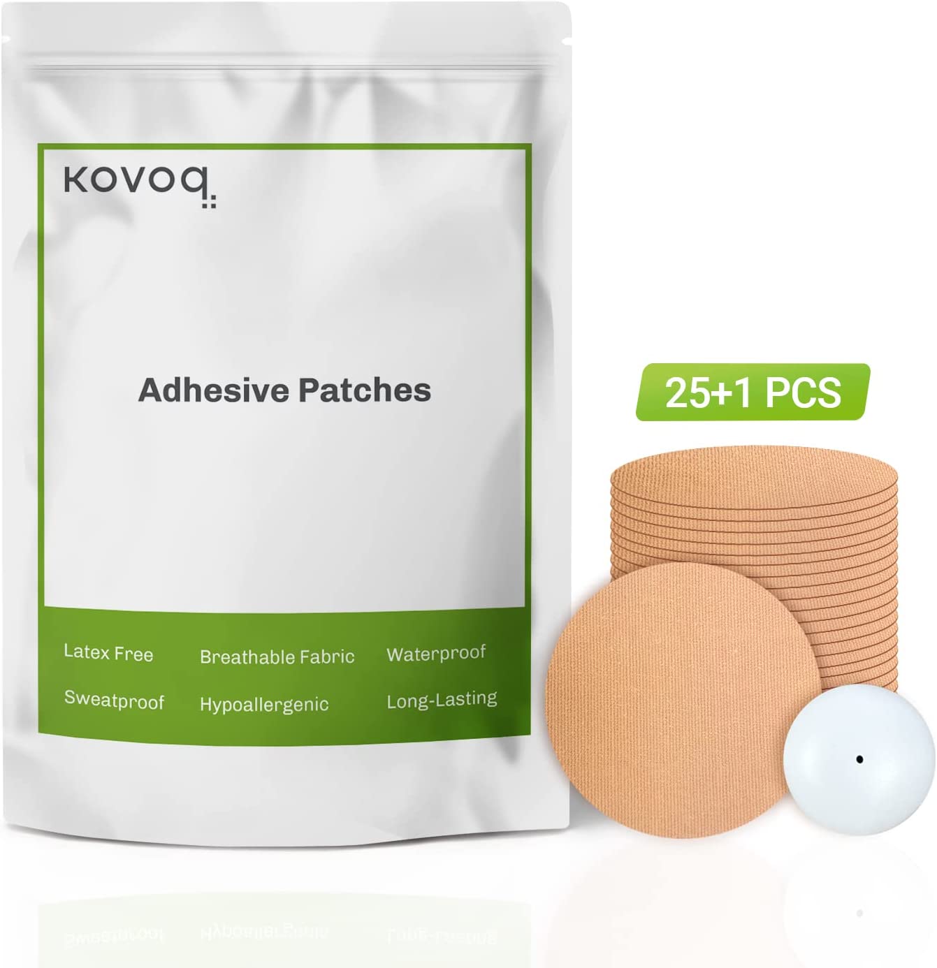 Kovoq Dexcom G6 Adhesive Patches 25 Waterproof Adhesive Patches + 1  Reusable Hardshell Cover No Glue on Sensor Sweatproof Breathable(Black) US- G6-B-25